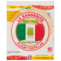 La Banderita Flour Tortillas, Soft Taco, Large, 10 Each