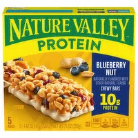 Nature Valley Chewy Bars, Protein, Blueberry Nut, 5 Each