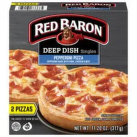 Red Baron Pizza, Deep Dish, Pepperoni, Singles, 2 Each