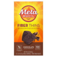 Metamucil Not Applicable Metamucil Fiber Thins, Psyllium Husk Fiber Supplement, Chocolate, 12 Ct, 12 Each