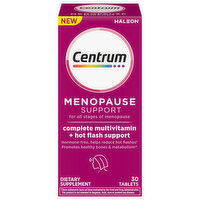 Centrum Menopause Support, Complete Multivitamin + Hot Flash Support, Tablet, 30 Each