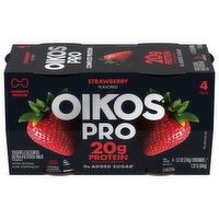 Oikos Pro Yogurt, Cultured, Ultra-Filtered Milk, Strawberry Flavored, 4 Pack, 4 Each