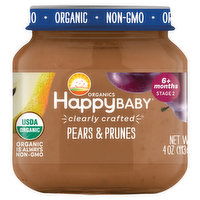 HappyBaby Organics Baby Food, Pears & Prunes, Clearly Crafted, Stage 2 (6+ Months), 4 Ounce