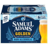 Samuel Adams Malt Beverage, Non-Alcoholic, Golden, 6 Each