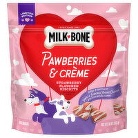 Milk-Bone Dog Snacks, Biscuits, Pawberries & Creme, Strawberry Flavored, 10 Ounce