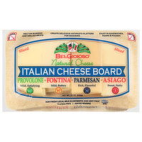 BelGioioso Italian Cheese Board, Provolone/Fontina/Parmesan/Asiago, Sliced, 12 Ounce