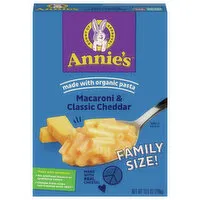 Annie's Macaroni & Classic Cheddar, Family Size, 10.5 Ounce