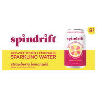 Spindrift Sparkling Water, Unsweetened, Strawberry Lemonade, 8 Each