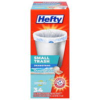 Hefty Trash Bags, Drawstring, Ocean Water, Small Trash, 34 Each