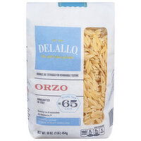 DeLallo Artisanal Pasta, Orzo, No. 65 Cut, 16 Ounce