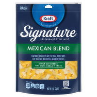 Kraft Signature Cheese, Mexican Blend, Restaurant Style Melt, 8 Ounce