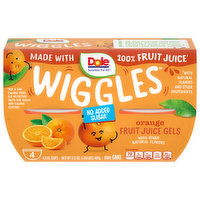 Dole Wiggles Fruit Juice Gels, Orange, 4 Each