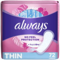 Always Daily Liners Daily Liners, Regular Absorbency, Unscented, 72 Each