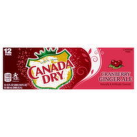 Canada Dry Ginger Ale, Caffeine Free, Cranberry, 12 Pack, 12 Each