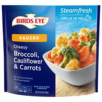 Birds Eye Steamfresh Sauced Cheesy Broccoli, Cauliflower & Carrots Frozen Vegetables, 10.8 Ounce