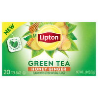 Lipton Green Tea, Honey Ginger, Tea Bags, 20 Each