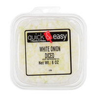 Quick and Easy White Onion Diced, 6 Ounce