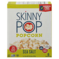 SkinnyPop Popcorn, Sea Salt, Microwave Bags, 6 Each