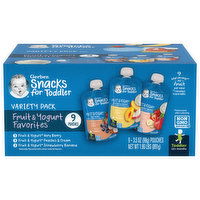 Gerber Snacks for Toddler Fruit & Yogurt Favorites, Toddler (12+ Months), Variety Pack, 9 Each