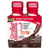 SlimFast Advanced Energy Meal Replacement Shake, Mocha Cappuccino, 4 Each