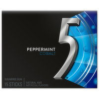 5 Gum, Sugarfree, Peppermint, Cobalt, 15 Each