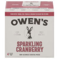 Owen's Cocktail Mixers, Non-Alcoholic, Sparkling Cranberry, 4 Each