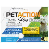 PetAction Pro Fleas, Ticks & Lice Treatment, 8 Weeks or Older (5-22 lbs), 3 Each