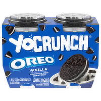 YoCrunch Oreo Yogurt, Lowfat, Vanilla, 4 Each