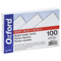 Oxford Index Cards, Ruled, White, 100 Each