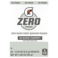 Gatorade Zero Thirst Quencher, Glacier Cherry, 10 Each