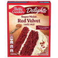 Betty Crocker Cake Mix, Red Velvet, Delights, 13.25 Ounce