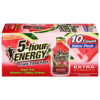 5-Hour Energy Energy Shot, Extra Strength, Watermelon, Value Pack, 10 Each