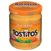 Tostitos Dip, Salsa Con Queso, Medium, 15 Ounce