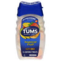 Tums Antacid, Ultra Strength 1000, Chewable Tablets, Tropical Fruit, 72 Each