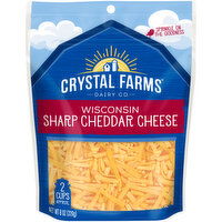 Crystal Farms Cheese, Sharp Cheddar, Wisconsin, 8 Ounce