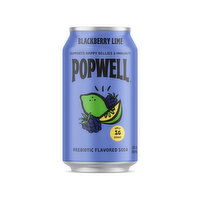 Popwell Blackberry Lime, 12 Fluid ounce