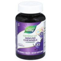 Nature's Way Sambucus Kids Ages 2+ Elderberry Immune Chewable with Zinc & Vitamin C, 40 Each