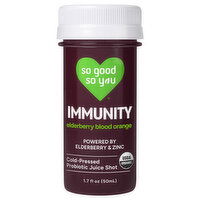 So Good So You Immunity Elderberry Blood Orange Cold-Pressed Probiotic Juice Shot, 1.7 Fluid ounce