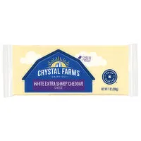 Crystal Farms Cheese, White Extra Sharp Cheddar, 7 Ounce