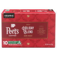 Peet's Coffee Coffee, Dark Roast, Holiday Blend, K-Cup Pods, 10 Each