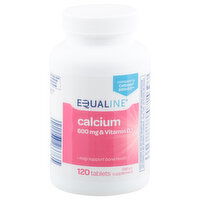 Equaline Calcium, 600 mg & Vitamin D3, Tablets, 120 Each