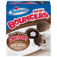 Hostess Bouncers Cakes, Glazed Chocolate Ding Dongs, Bite-Size, Mini, 5 Each