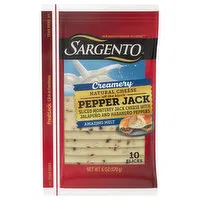 Sargento Cheese, Pepper Jack, Creamery, Slices, 10 Each