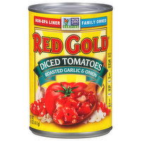 Red Gold Tomatoes, Diced, Roasted Garlic & Onion, 14.5 Ounce