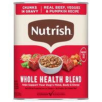 Rachael Ray Nutrish Food for Dogs, Natural, Real Beef & Veggies Recipe, Chunks in Gravy, Adult, 13 Ounce