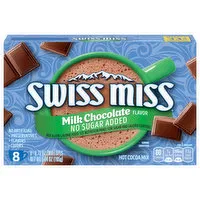 Swiss Miss Hot Cocoa Mix, No Sugar Added, Milk Chocolate Flavor, 8 Each