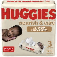 Huggies Nourish & Care Scented Baby Wipes, 3 Each