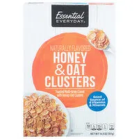 Essential Everyday Cereal, Honey & Oat Clusters, 14.5 Ounce