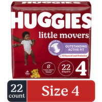 Huggies Little Movers 4 (22-37 lb) Disney Baby Diapers, 22 Each