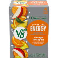 V8® +Energy® Sparkling Orange Pineapple Juice Energy Drink, 46 Fluid ounce